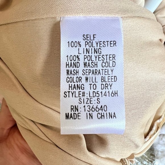 House of Jade Sky Sequin Party, Cocktail, Prom Dress with Feather Detail - Picture 10 of 12